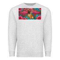 Oatmeal Heather french bulldog floral license plate Premium Sweatshirt - Artiststas