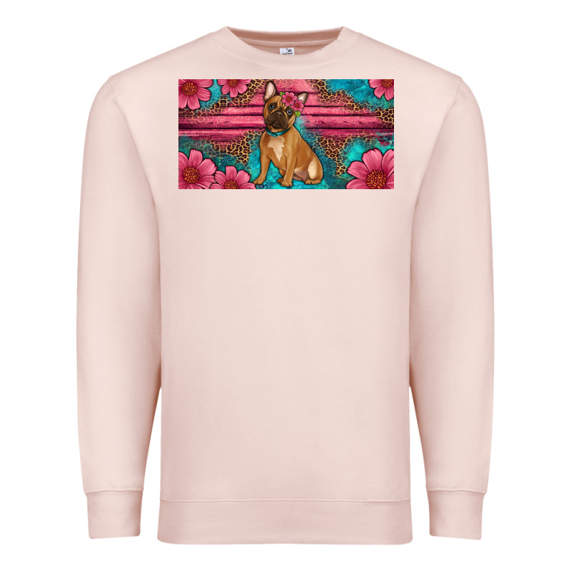 French Bulldog Floral License Plate Premium Sweatshirt by Artiststas | Teevron