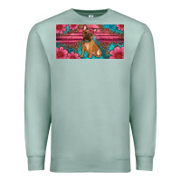 Seafoam french bulldog floral license plate Premium Sweatshirt - Artiststas