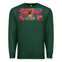 Sports Green french bulldog floral license plate Premium Sweatshirt - Artiststas