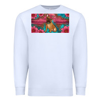 White french bulldog floral license plate Premium Sweatshirt - Artiststas