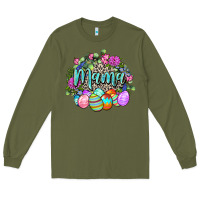 Army Green Easter Mama Happy Easter Day Long Sleeve Tee - CowGirlArtShop