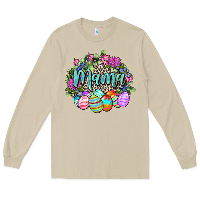 Easter Mama Happy Easter Day Long Sleeve Tee by CowGirlArtShop | Teevron