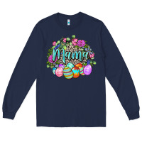 Navy Easter Mama Happy Easter Day Long Sleeve Tee - CowGirlArtShop