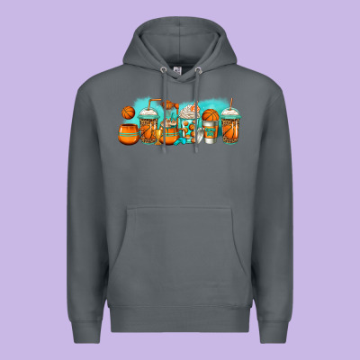 Basketball Coffee Cups Premium Hoodie Designed By Jasminsmagicworld