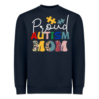 Navy Proud Autism Mom Leopard Pattern Design Autism Awa Heavyweight Sweatshirt - CowhideDigitalArt