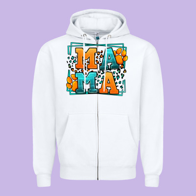 Cat Dog Mama Mother's Day Zipper Hoodie Designed By Lillyallendesigns