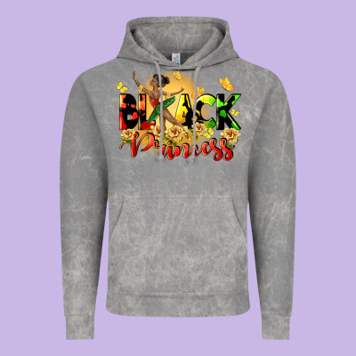 Black Princess Vintage Hoodie Designed By Cowgirlartshop