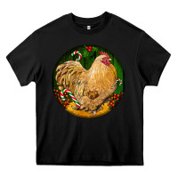 Black cochin rooster christmas Heavy Core Tee - LillyAllenDesigns