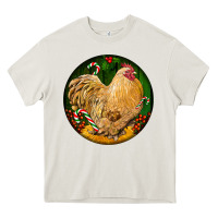 Cream cochin rooster christmas Heavy Core Tee - LillyAllenDesigns