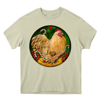 Mossy cochin rooster christmas Heavy Core Tee - LillyAllenDesigns