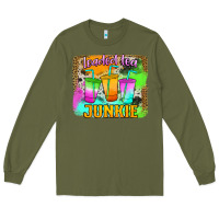 Army Green Loaded Tea Junkie Long Sleeve Tee - Jasminsmagicworld