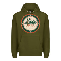 Army Green Glacier National Park Premium Hoodie - minhPixels