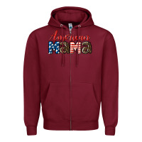 Burgundy Western American Mama Mother's Day Zipper Hoodie - LillyAllenDesigns