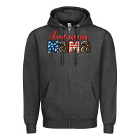 Charcoal Heather Western American Mama Mother's Day Zipper Hoodie - LillyAllenDesigns