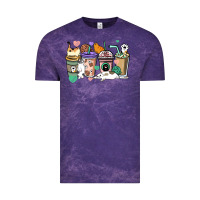 Cloud Purple Cat coffee cups Vintage Tee - HowdyJamesFarm