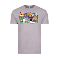 Vintage Zinc Cat coffee cups Vintage Tee - HowdyJamesFarm