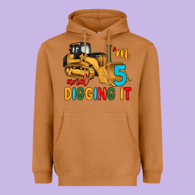 I'm 5 And Digging It Heavyweight Hoodie Designed By Artiststas