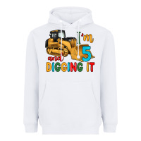 White i'm 5 and digging it Heavyweight Hoodie - Artiststas