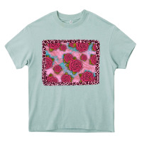 Arona pink rose leopard background Heavy Core Tee - JahusDesignShop