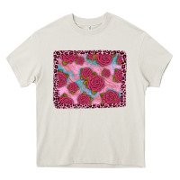 Cream pink rose leopard background Heavy Core Tee - JahusDesignShop