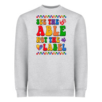 Heather Grey see the able not the label Heavyweight Sweatshirt - CowhideDigitalArt