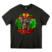 Asphalt christmas pig Heavy Core Tee - LillyAllenDesigns