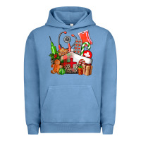 Pigment Pebble Blue nurse  and christmas Urban Hoodie - AdoDesignShop