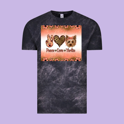 Peace Love Yorkie Vintage Tee Designed By Jasminsmagicworld