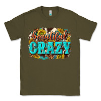 Army Green Western Beautiful Crazy Classic Tee - texasbilliewilder
