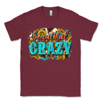 Burgundy Western Beautiful Crazy Classic Tee - texasbilliewilder