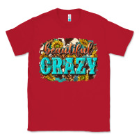 Red Western Beautiful Crazy Classic Tee - texasbilliewilder
