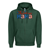 Sports Green American Mama Mother's Day Zipper Hoodie - LillyAllenDesigns