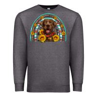 Charcoal Heather chocolate labrador rainbow Premium Sweatshirt - Artiststas