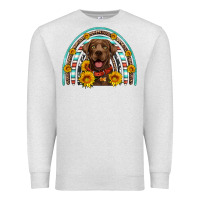 Oatmeal Heather chocolate labrador rainbow Premium Sweatshirt - Artiststas