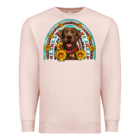 Pale Pink chocolate labrador rainbow Premium Sweatshirt - Artiststas