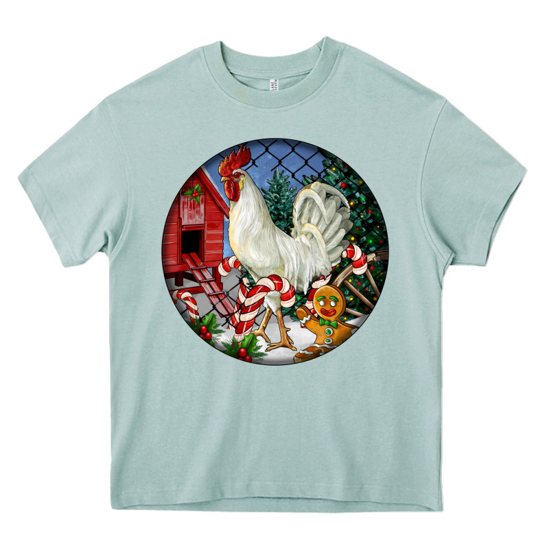 Leghorn Rooster Christmas Ornament Heavy Core Tee by LillyAllenDesigns | Teevron