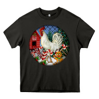 Asphalt leghorn rooster christmas ornament Heavy Core Tee - LillyAllenDesigns