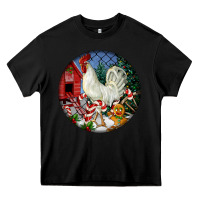 Black leghorn rooster christmas ornament Heavy Core Tee - LillyAllenDesigns