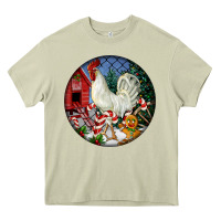 Mossy leghorn rooster christmas ornament Heavy Core Tee - LillyAllenDesigns