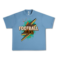 Pebble Blue Football Vibes Urban Heavy Tee - HowdyJamesFarm