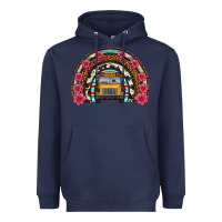 Navy school bus leopard cowhide rainbow Heavyweight Hoodie - Artiststas