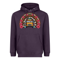 Plum school bus leopard cowhide rainbow Heavyweight Hoodie - Artiststas