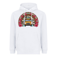 White school bus leopard cowhide rainbow Heavyweight Hoodie - Artiststas
