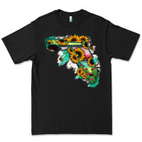 Black Florida Map with Sunflower and Serape Cactus Premium Tee - Bettercallsaul