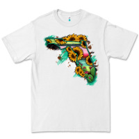 White Florida Map with Sunflower and Serape Cactus Premium Tee - Bettercallsaul