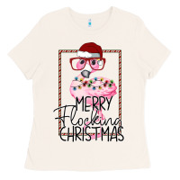 Bone Merryy Flocking Christmas Flamingo Ladies Tee - Bettercallsaul