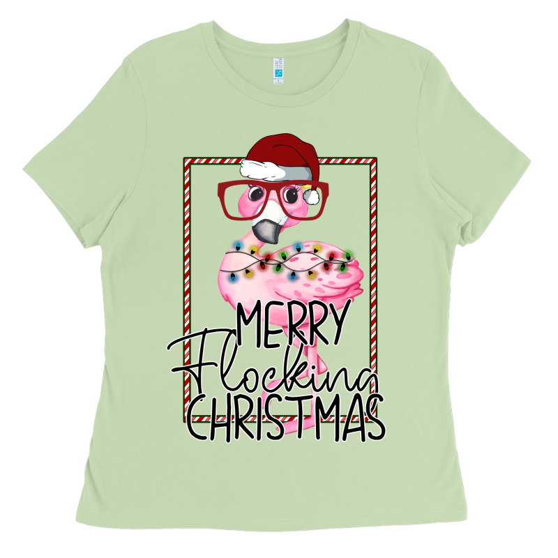 Merryy Flocking Christmas Flamingo Ladies Tee by Bettercallsaul | Teevron