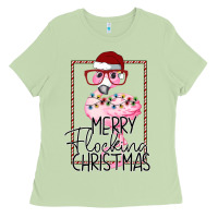 Matcha Merryy Flocking Christmas Flamingo Ladies Tee - Bettercallsaul