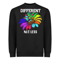 Black Different Not Less Daisy Autism Puzzle Heavyweight Sweatshirt - CowhideDigitalArt